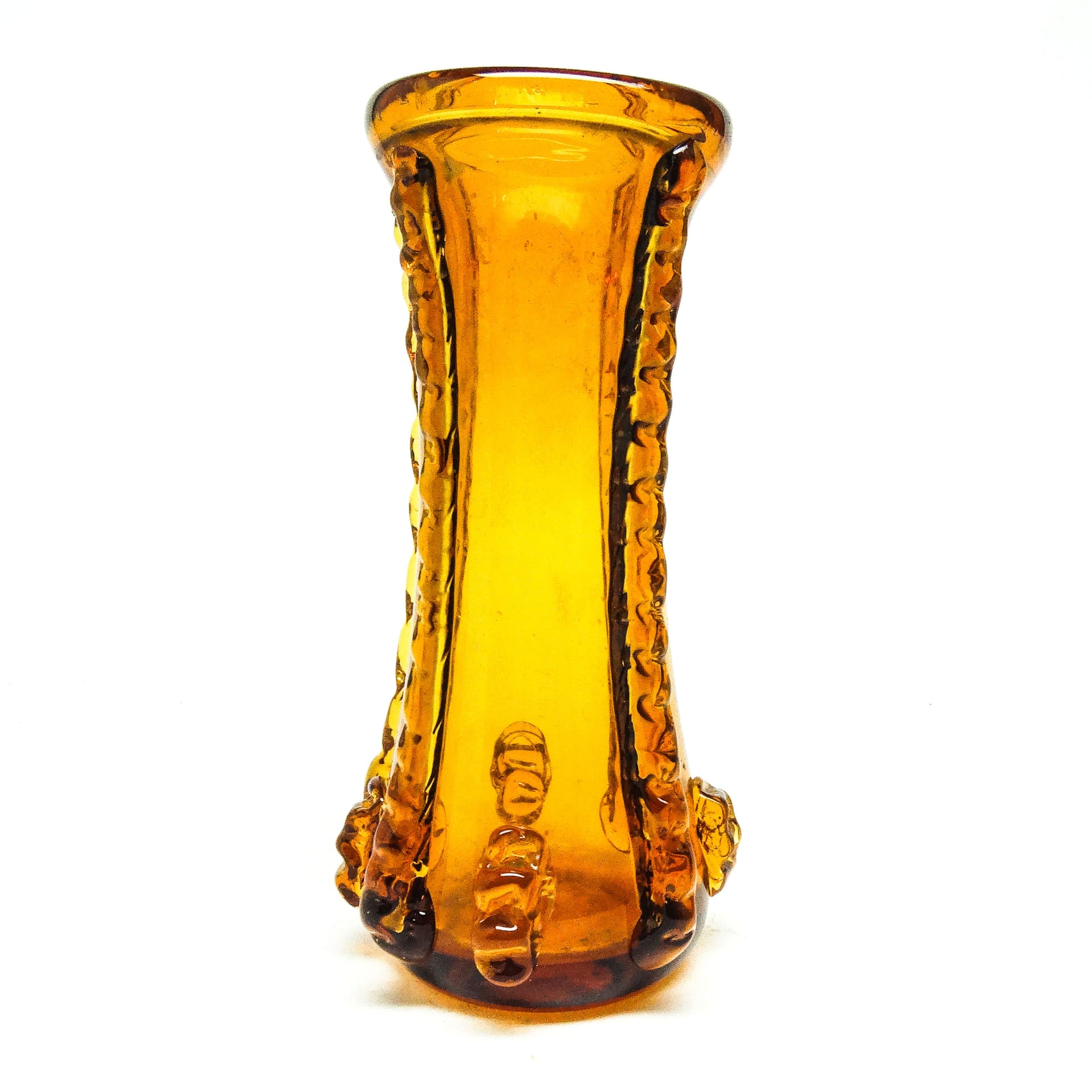 Wazon postmodernizm, szkło pomarańczowe, Polska, lata 70. - 115263