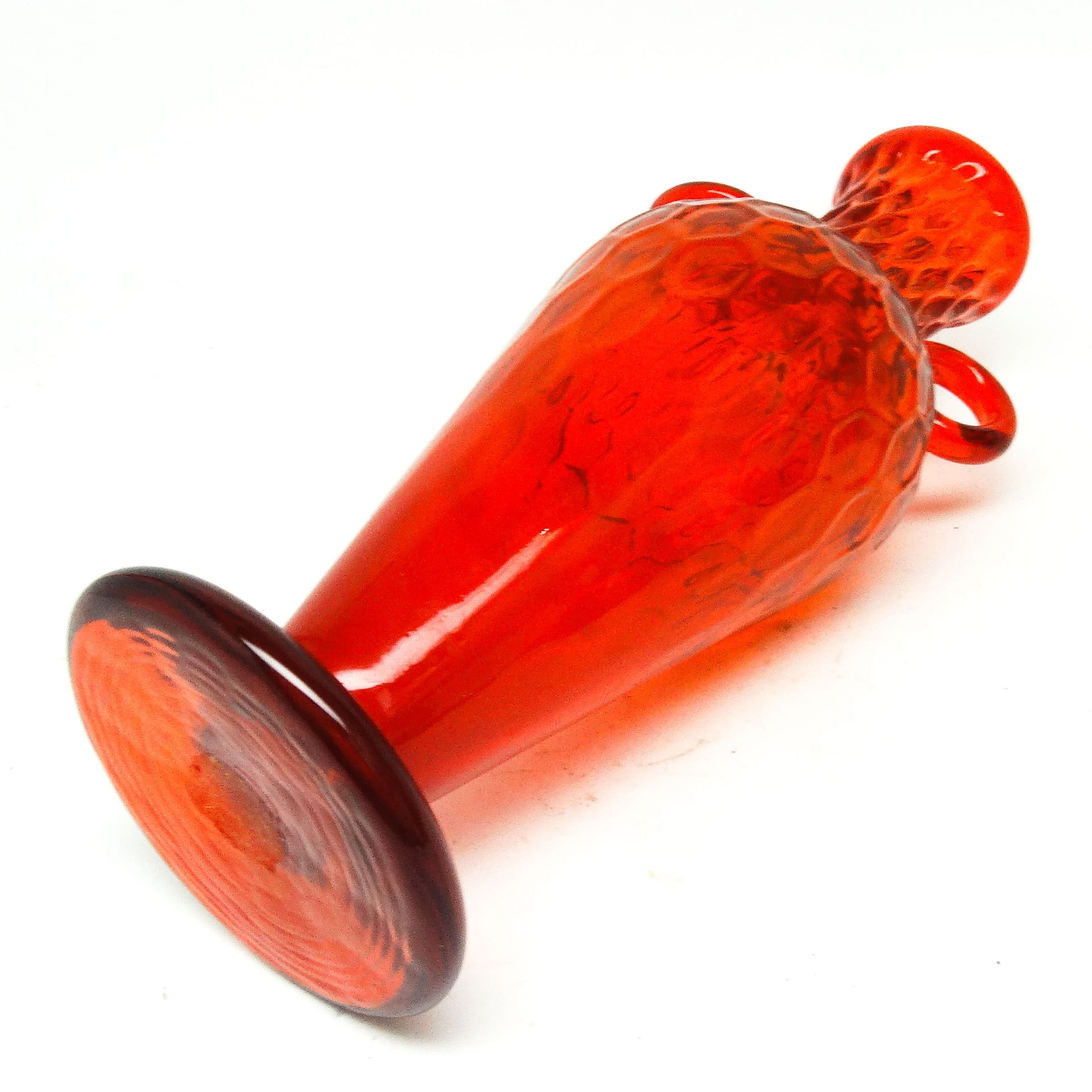 Wazon, modernizm, szkło czerwone, proj. M. Gołogórski, Polska, lata 70. - 115332