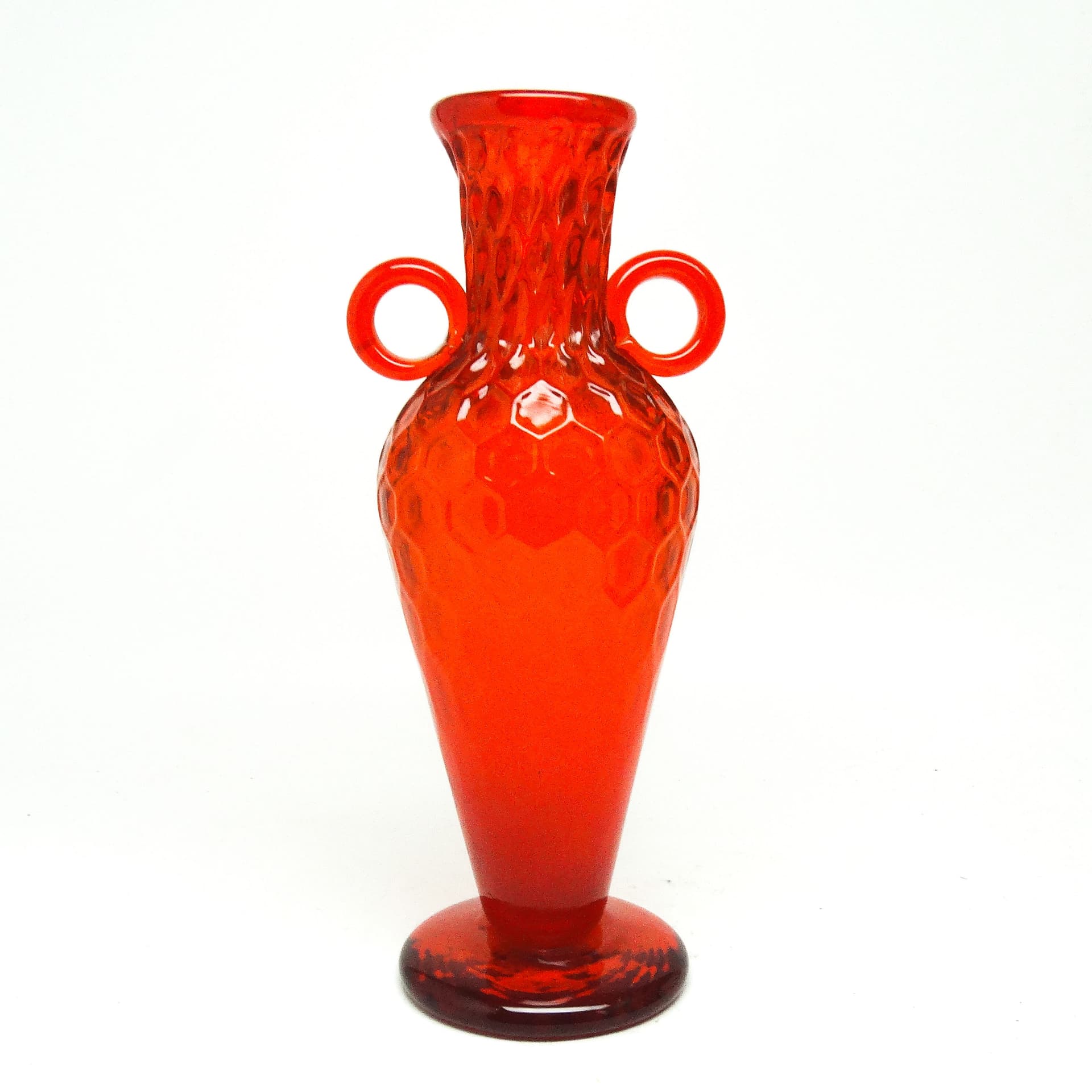 Wazon, modernizm, szkło czerwone, proj. M. Gołogórski, Polska, lata 70. - 115333
