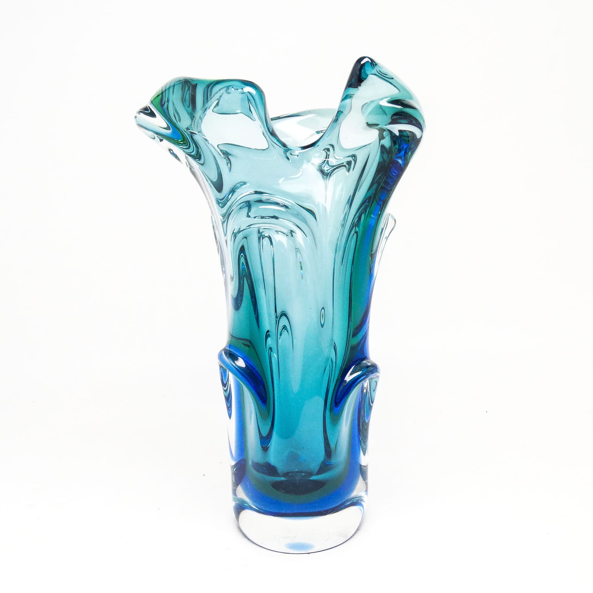 Wazon mid-century modern, szkło multicolor, proj. J. Hospodka, Czechosłowacja, lata 60. - 115384