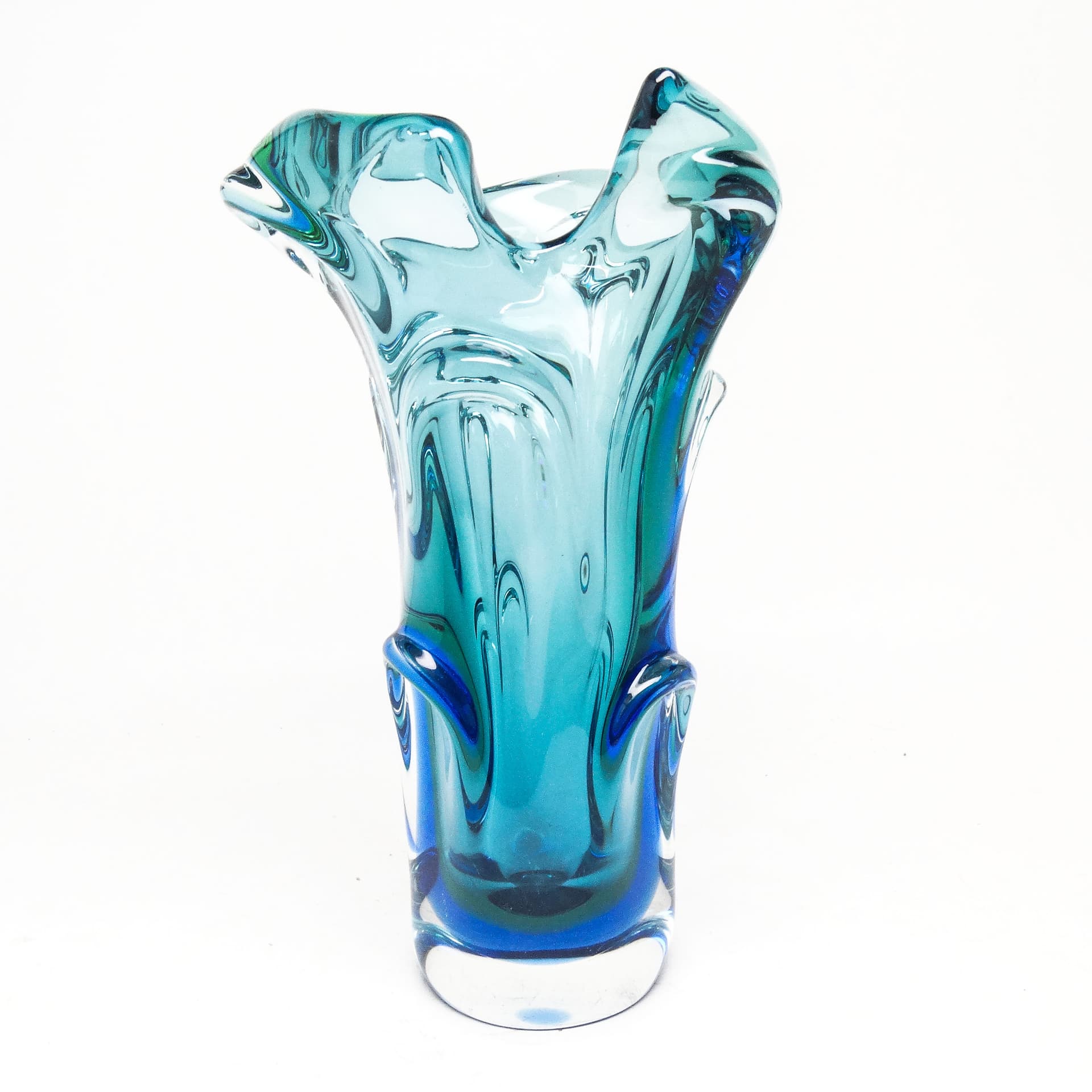 Wazon mid-century modern, szkło multicolor, proj. J. Hospodka, Czechosłowacja, lata 60. - 115385