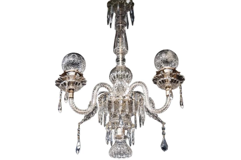 Przezroczysty kryształowy żyrandol Murano, Włochy, współczesny