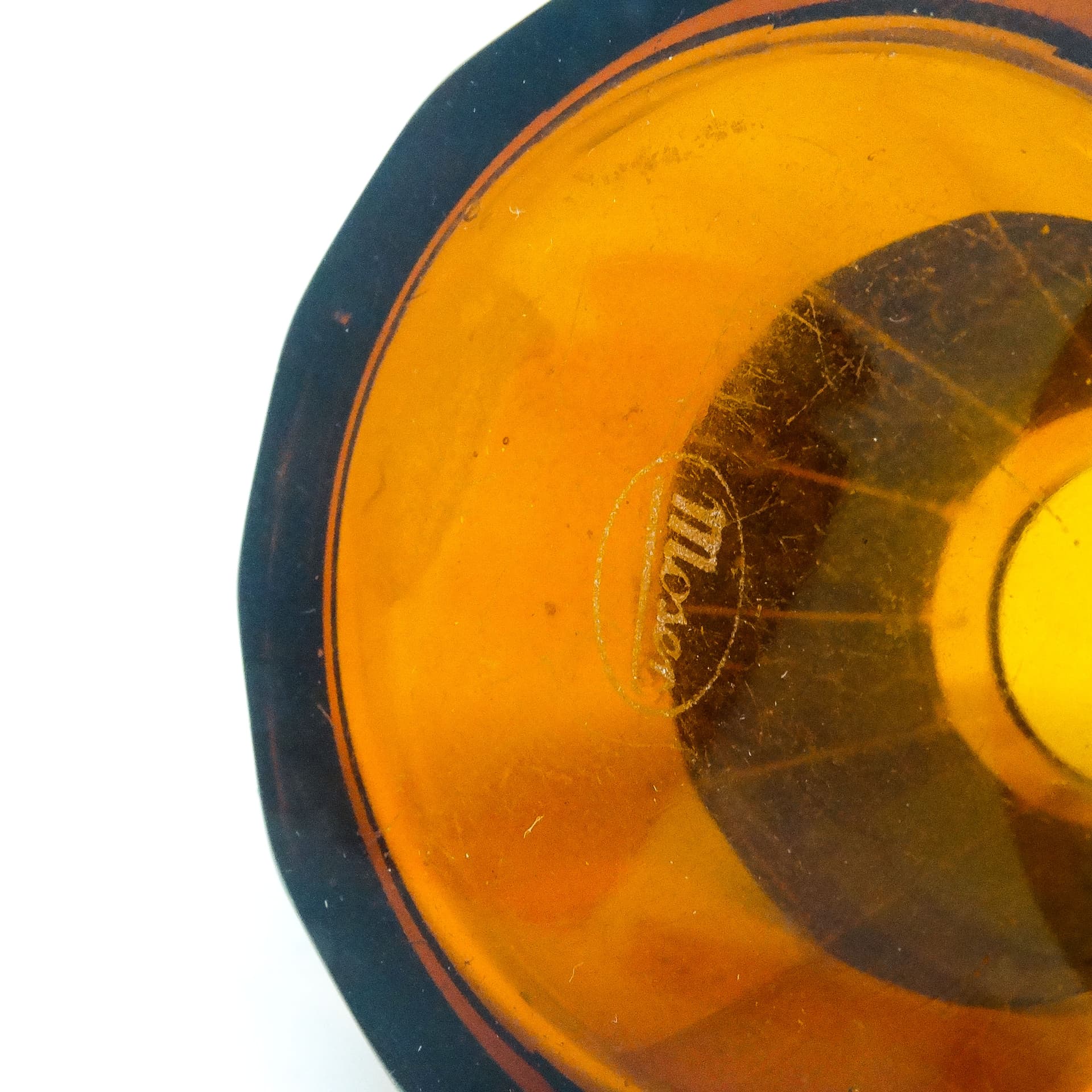 Wazon Art Deco, szkło miodowe, oroplastyka, Czechosłowacja, lata 30. - 115633