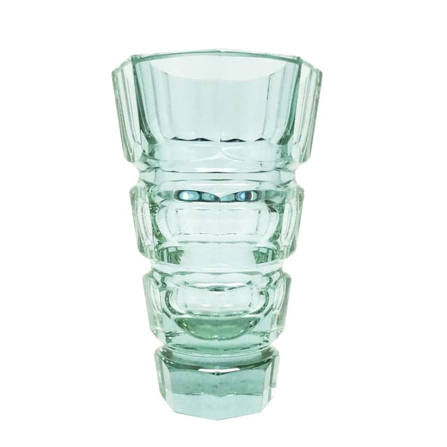 Wazon Art Deco, szkło aleksandrytowe, proj. J. Hoffmann, Moser, Czechosłowacja, lata 30. - WYMIARY