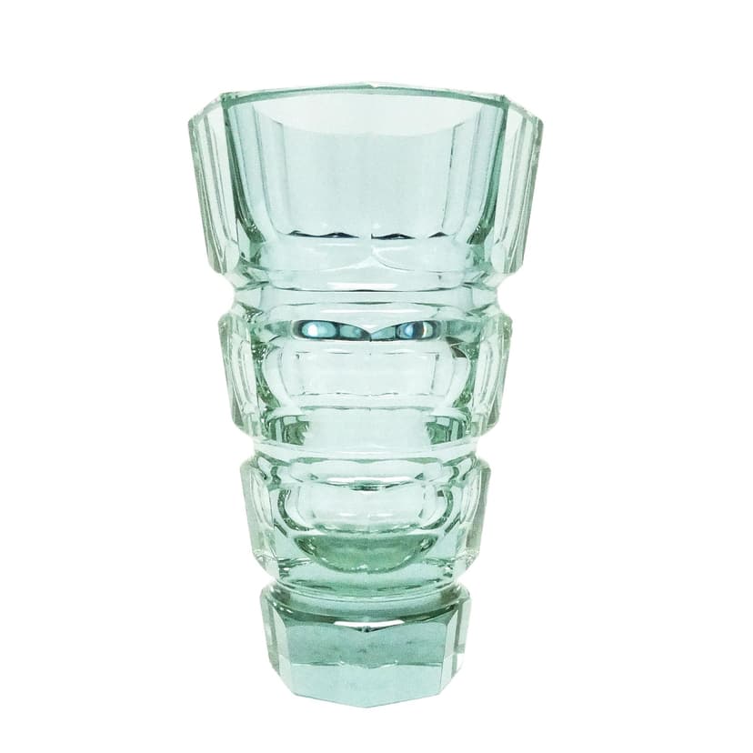 Wazon Art Deco, szkło aleksandrytowe, proj. J. Hoffmann, Moser, Czechosłowacja, lata 30.