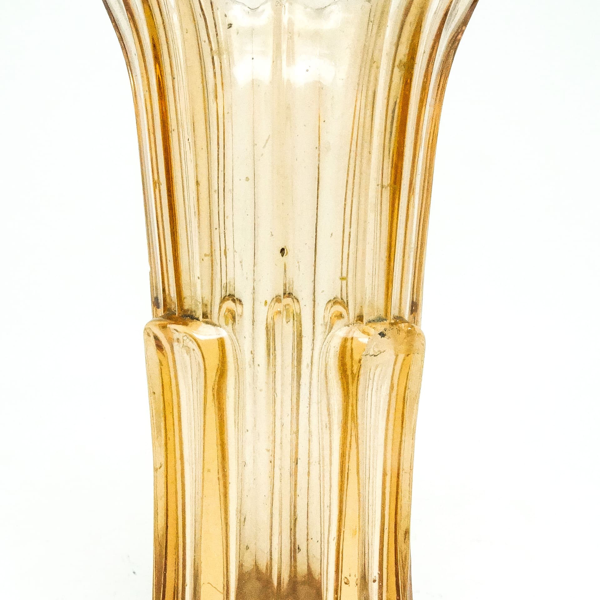 Wazon Art déco, szkło rozalinowe prasowane, Polska, lata 50. - 115814