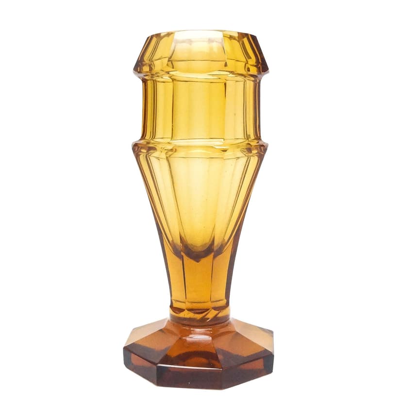 Wazon Art Deco, kryształ, Moser, Czechosłowacja, lata 30.