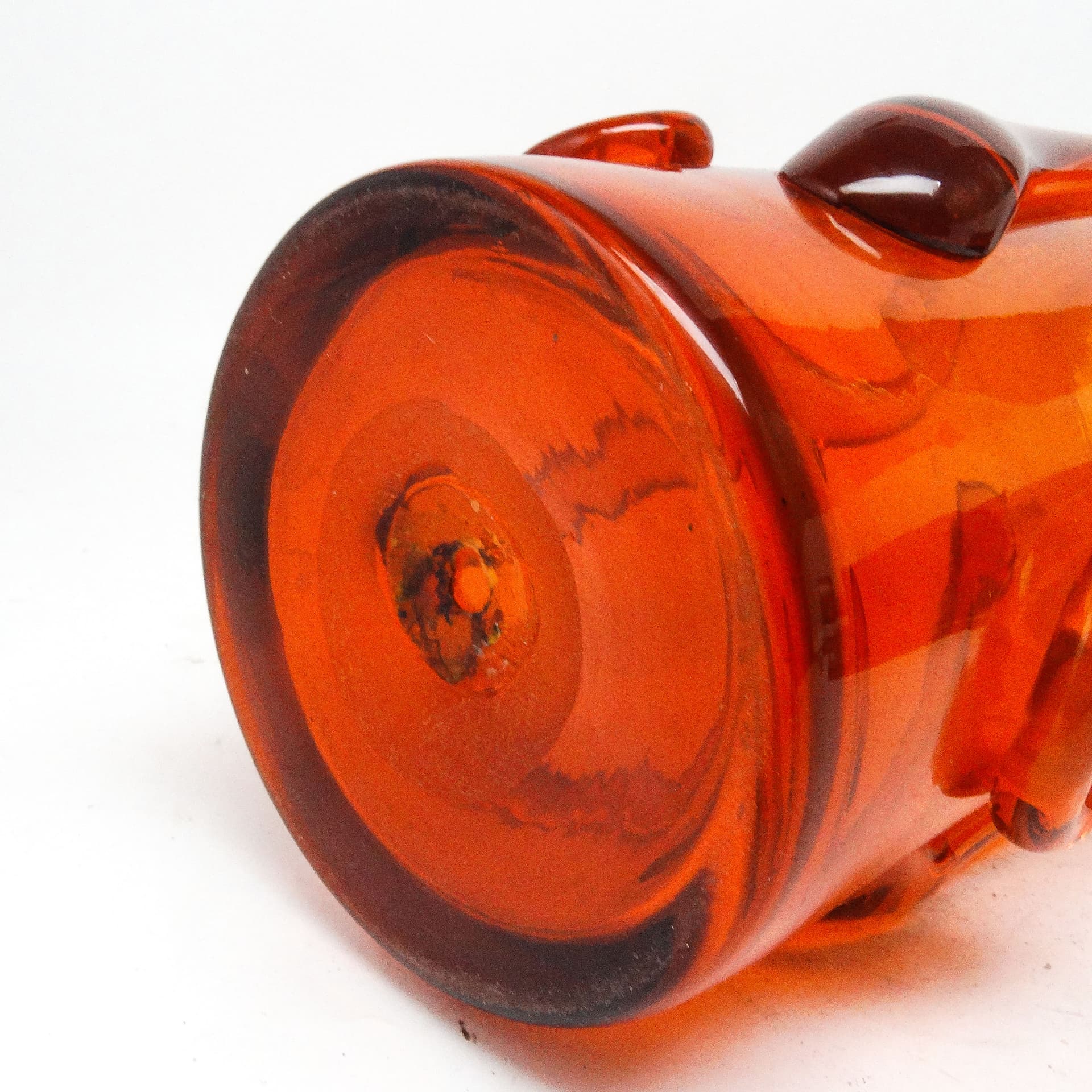 Wazon Postmodernizm, szkło pomarańcz, proj. J. Słuczan-Orkusz, Polska, lata 70. - 116116