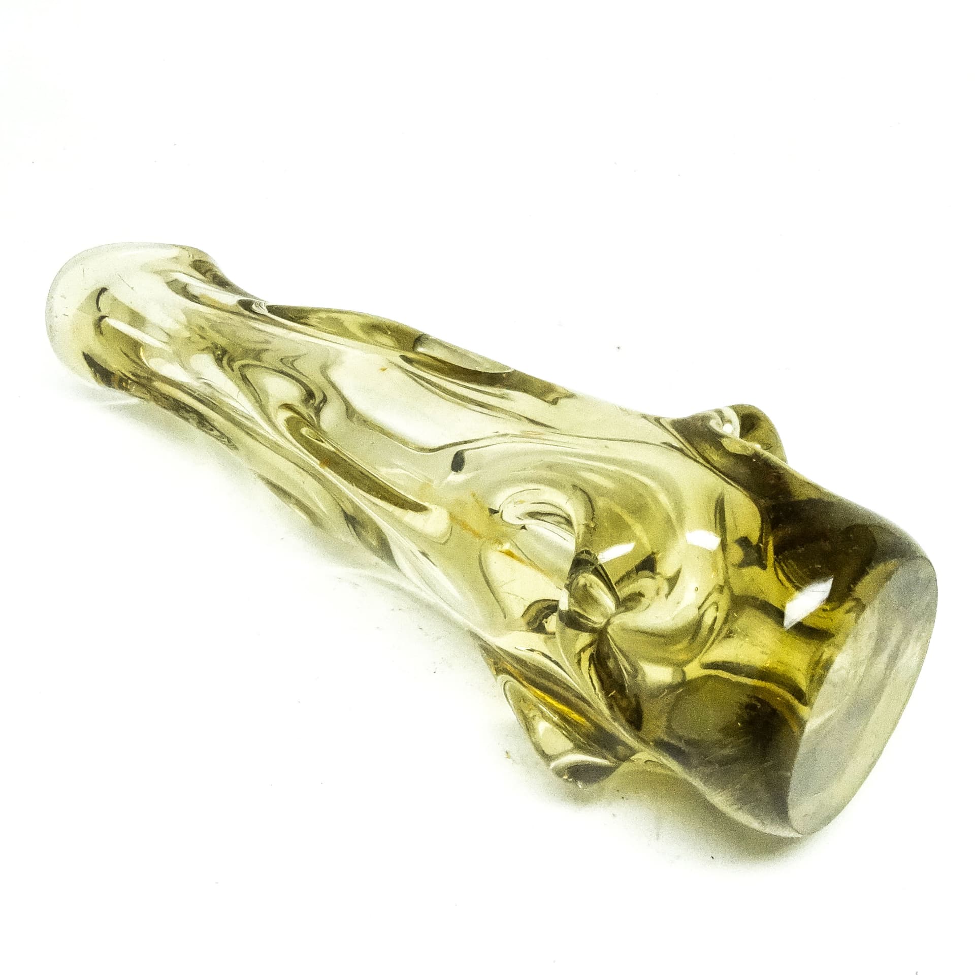 Wazon postmodernizm, szkło żółte, Polska, lata 70. - 116215