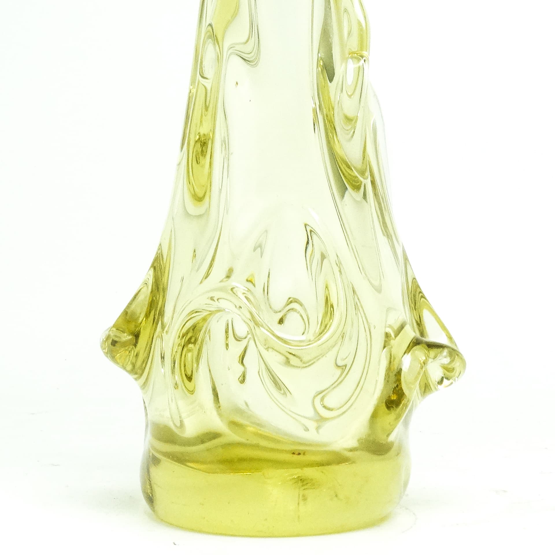 Wazon postmodernizm, szkło żółte, Polska, lata 70. - 116244