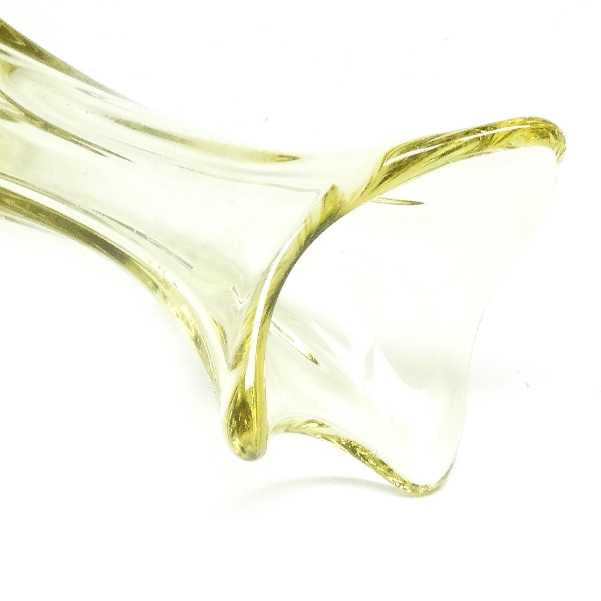 Wazon postmodernizm, szkło żółte, Polska, lata 70. - 116237