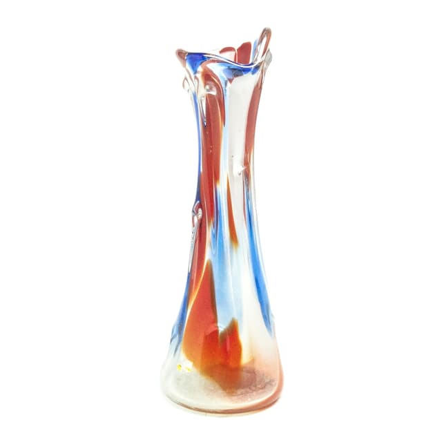 Wazon Mid-century modern, szkło multikolor, Huta Hortensja, Polska, lata 70. - WYMIARY