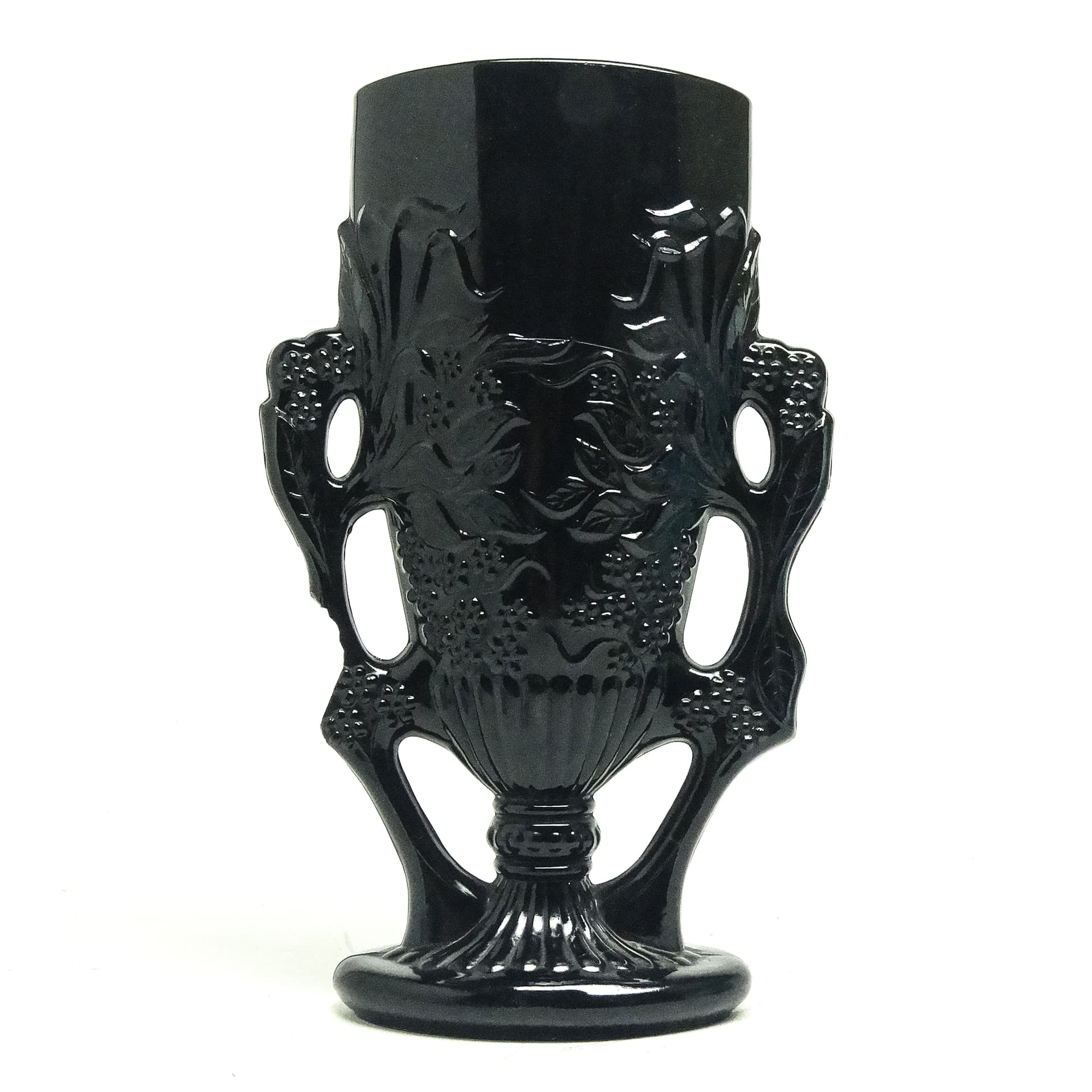 Wazon eklektyczny, szkło hialitowe czarne, Ząbkowice, Polska, lata 70. - 116276