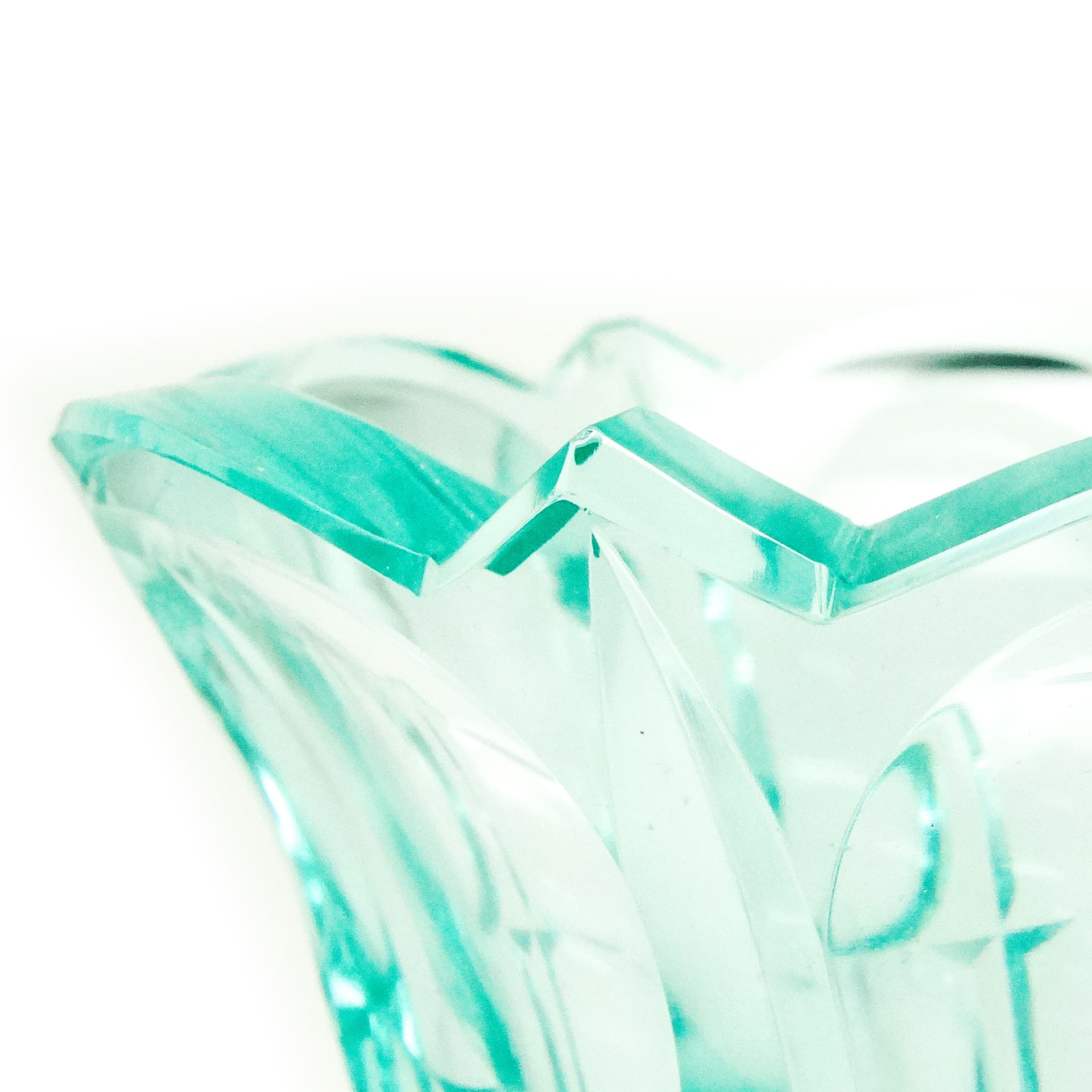 Wazon Art Deco, kryształ uranowy, Moser, Czechosłowacja, lata 30. - 116321