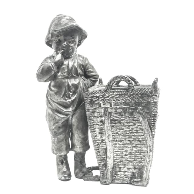 Wazon figuralny Secesja, cyna srebrzona, Niemcy, początek XX w. - WYMIARY