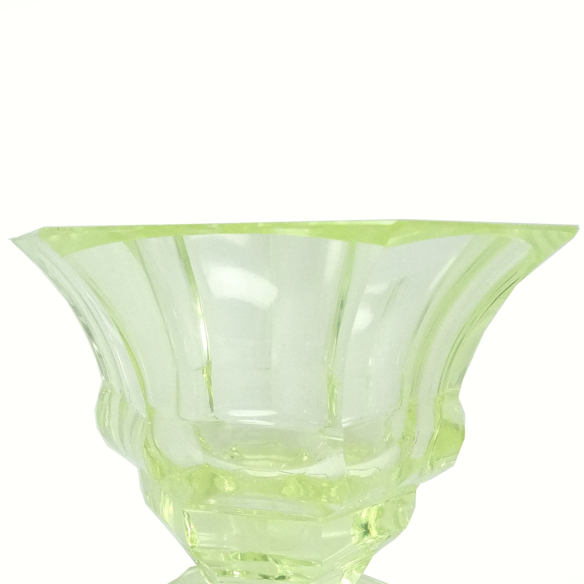 Wazon Art Deco, szkło uranowe, Polska, lata 30. - 116433