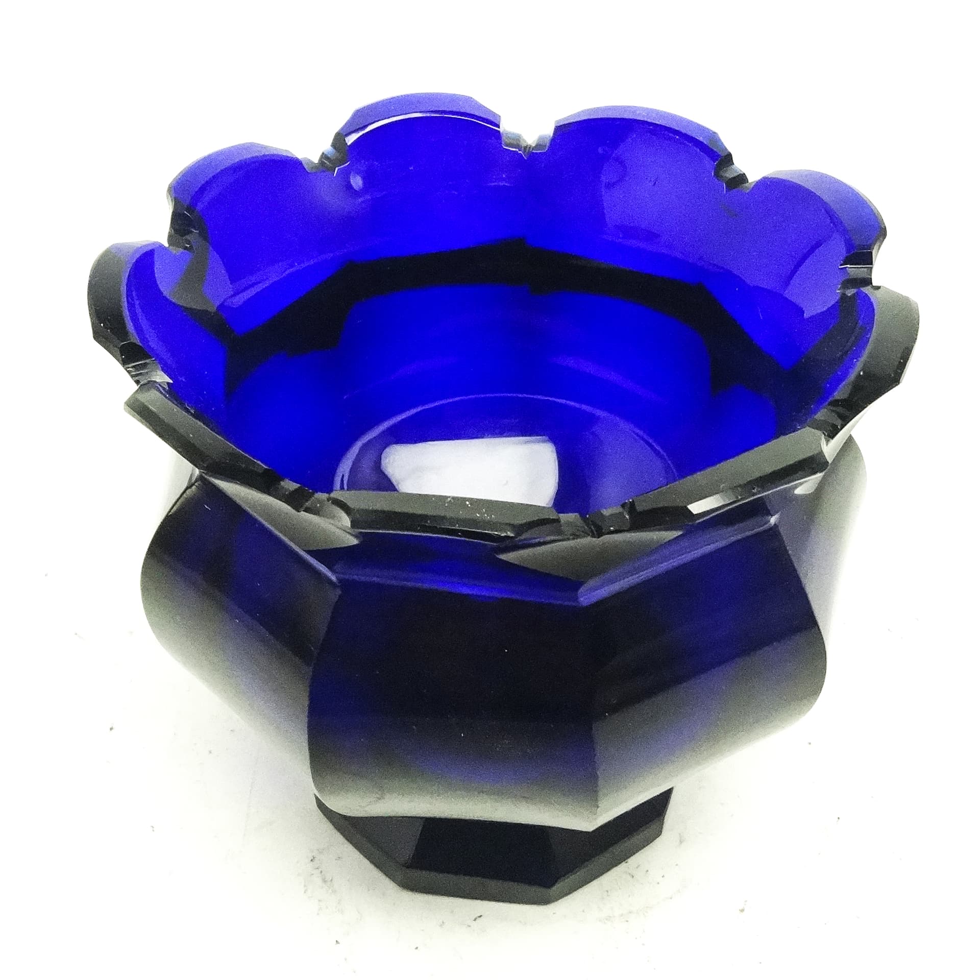 Wazon Biedermeier, szkło kobaltowe, Czechy, XIX w. - 116445