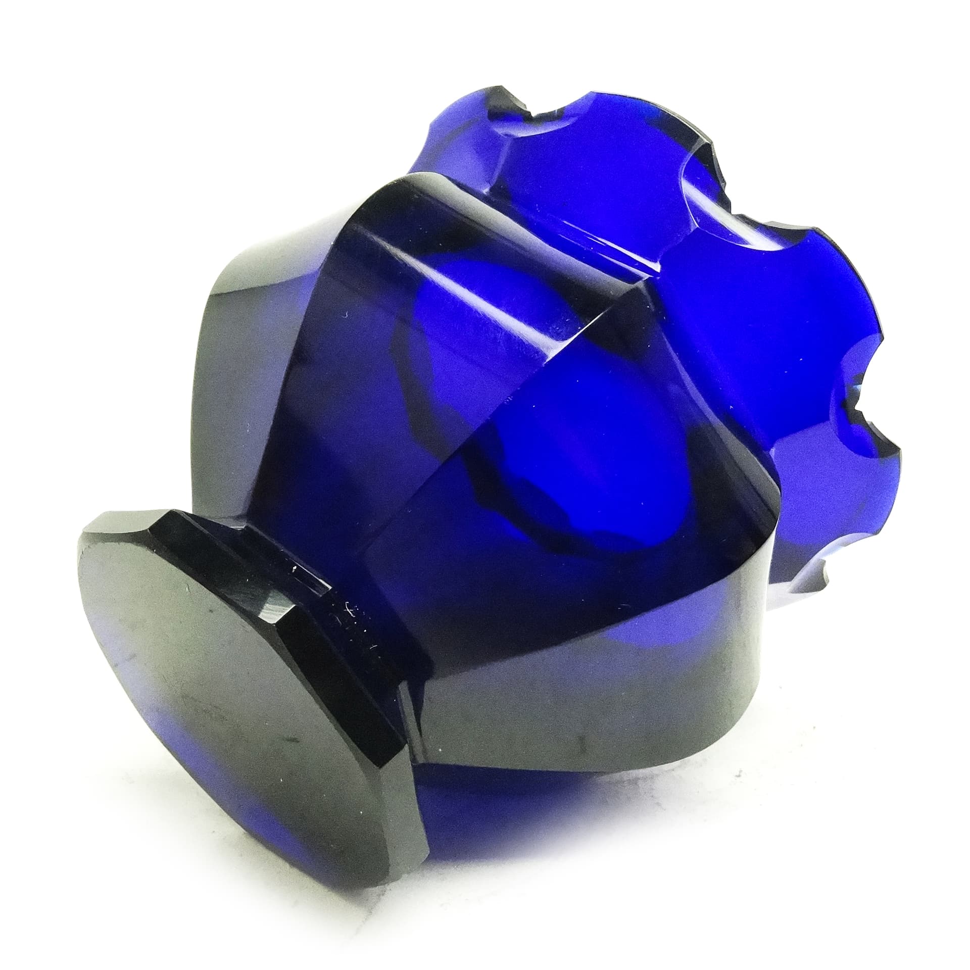 Wazon Biedermeier, szkło kobaltowe, Czechy, XIX w. - 116449