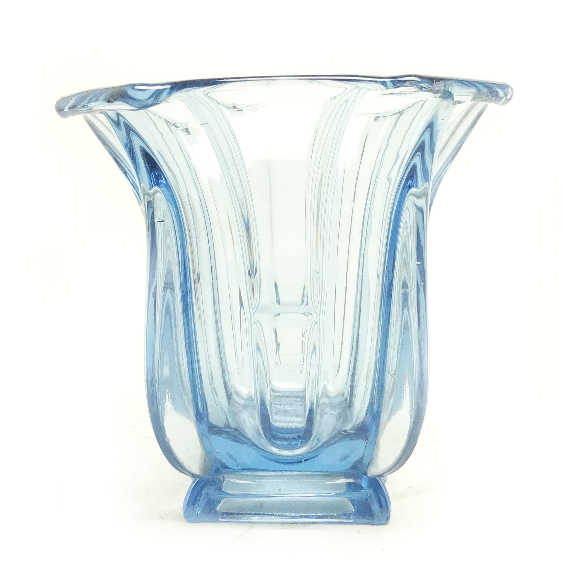 Wazon Art Deco, szkło prasowane, Huta Zawiercie, Polska, lata 30. - 116493