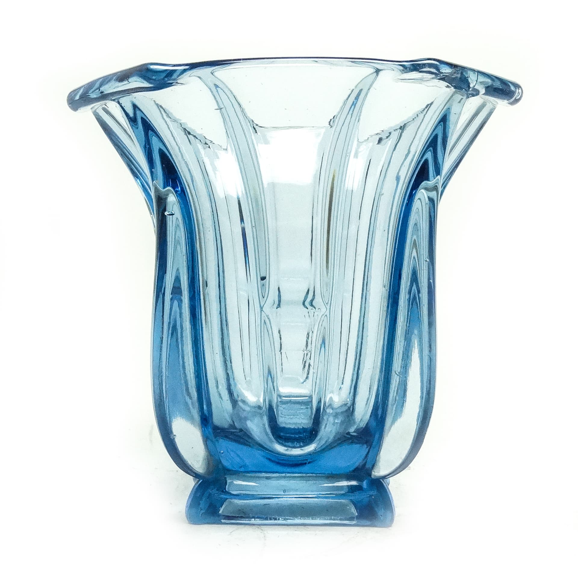 Wazon Art Deco, szkło prasowane, Huta Zawiercie, Polska, lata 30. - 116496