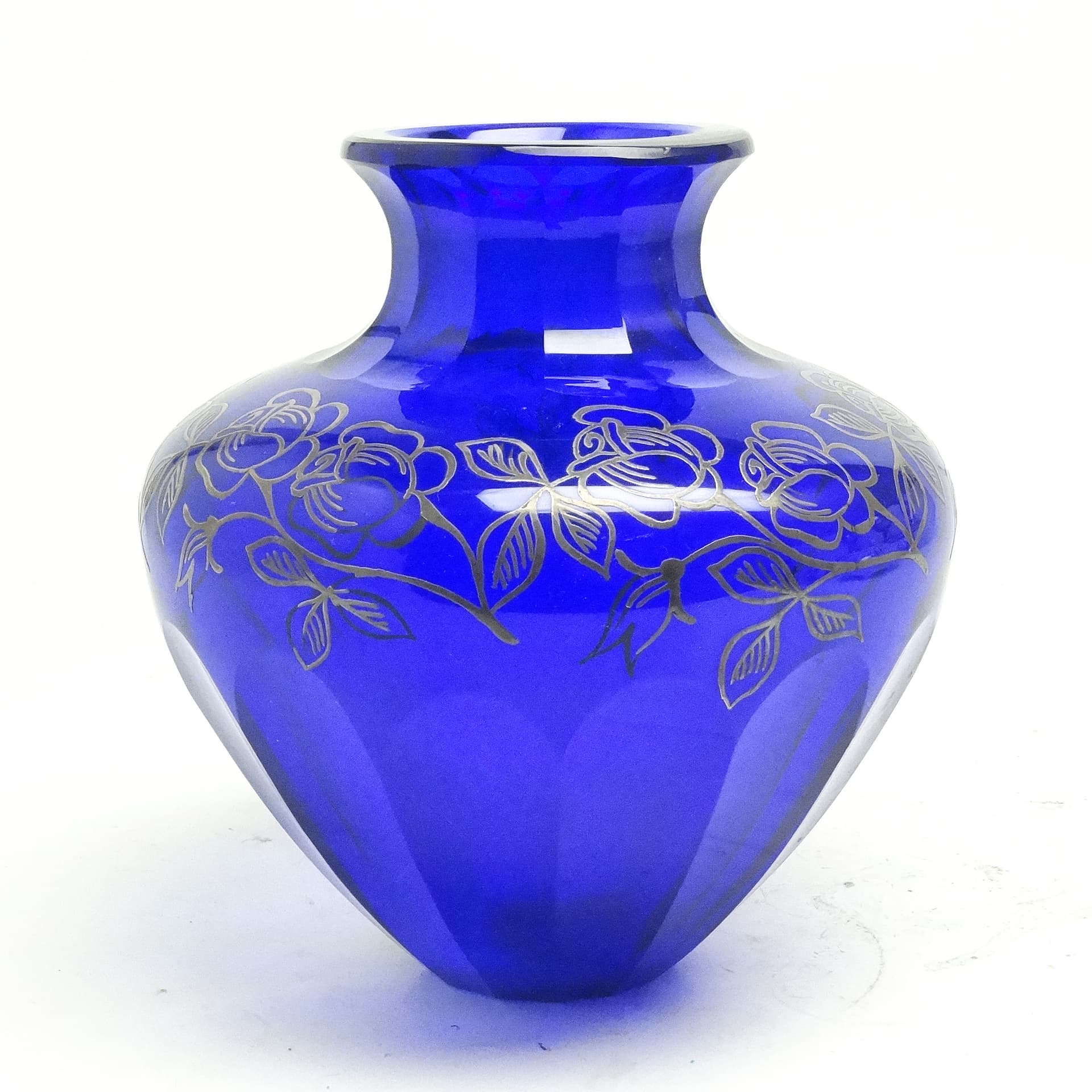 Wazon art déco, kryształ kobaltowy, Huta Józefina, Polska, lata 30. - 116537