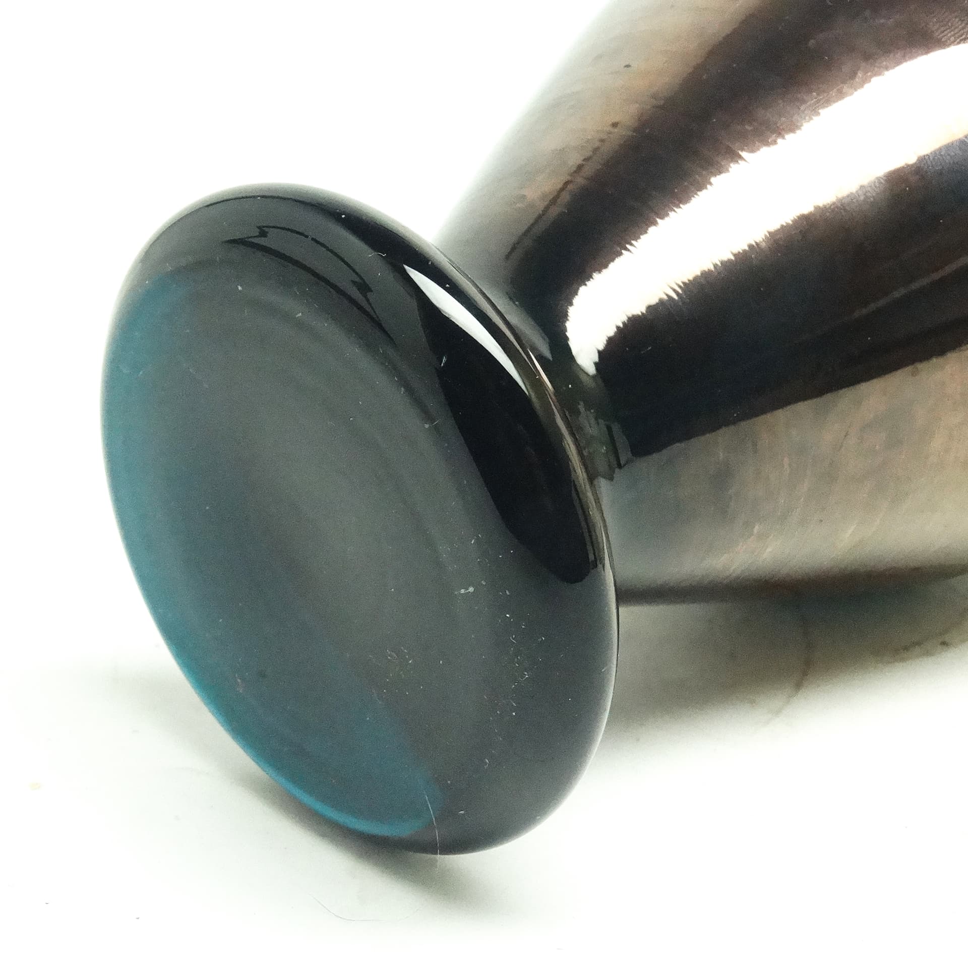 Wazon Postmodernizm, szkło miedziane i turkusowe, Huta Hortensja, Polska, lata 70. - 116621