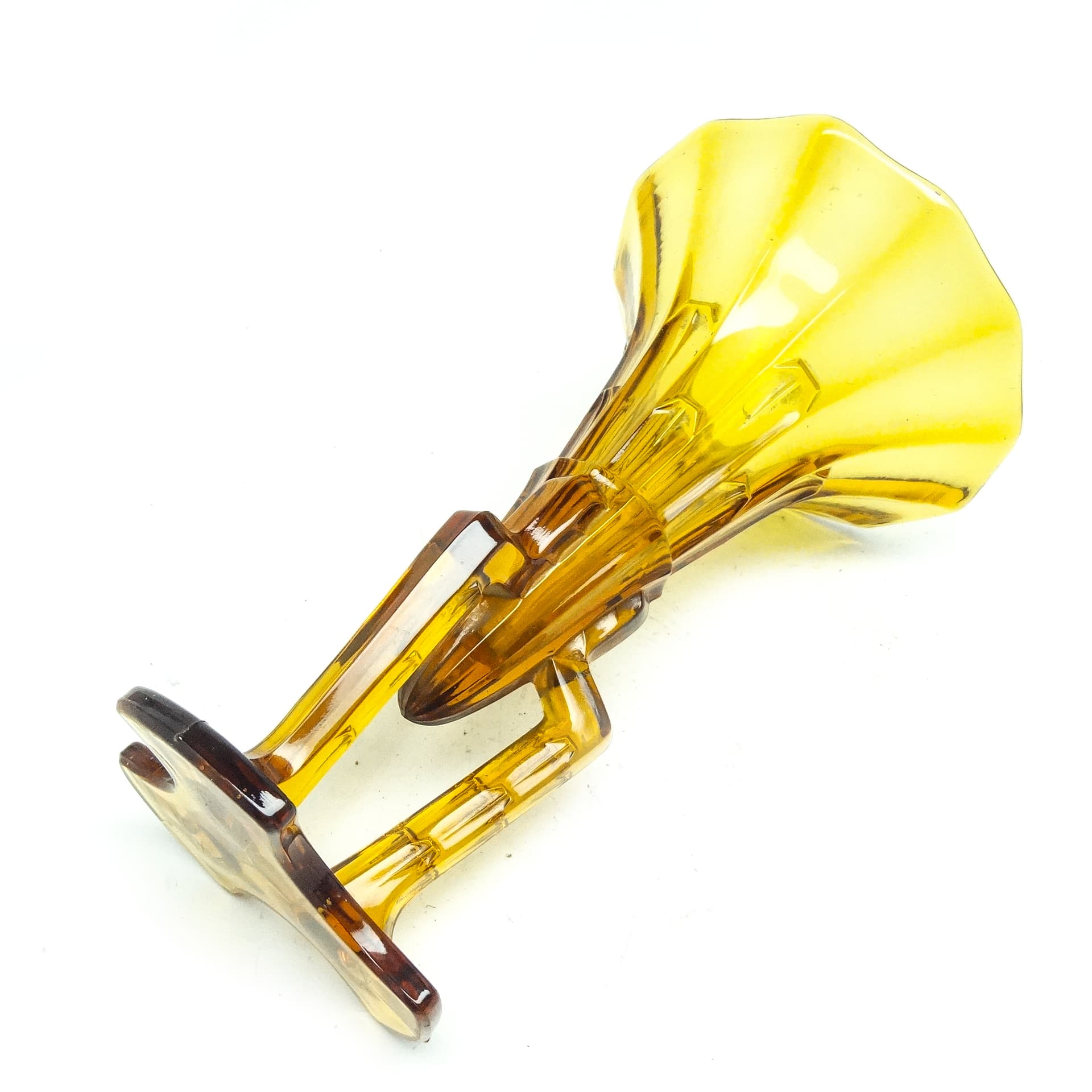 Wazon Art Deco, szkło żółte, Huta Stolzle, Czechosłowacja, lata 30. - 116979