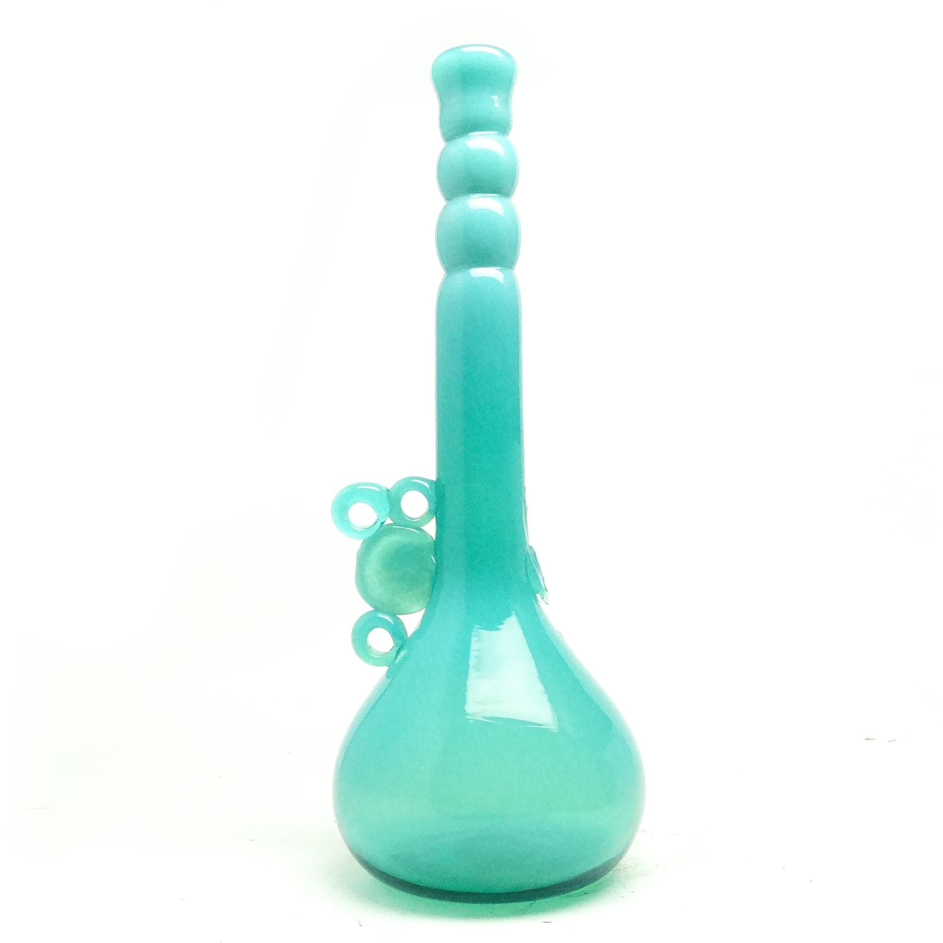 Wazon modernizm, szkło turkus, proj. J. Słuczan-Orkusz, Polska, lata 70. - 117082