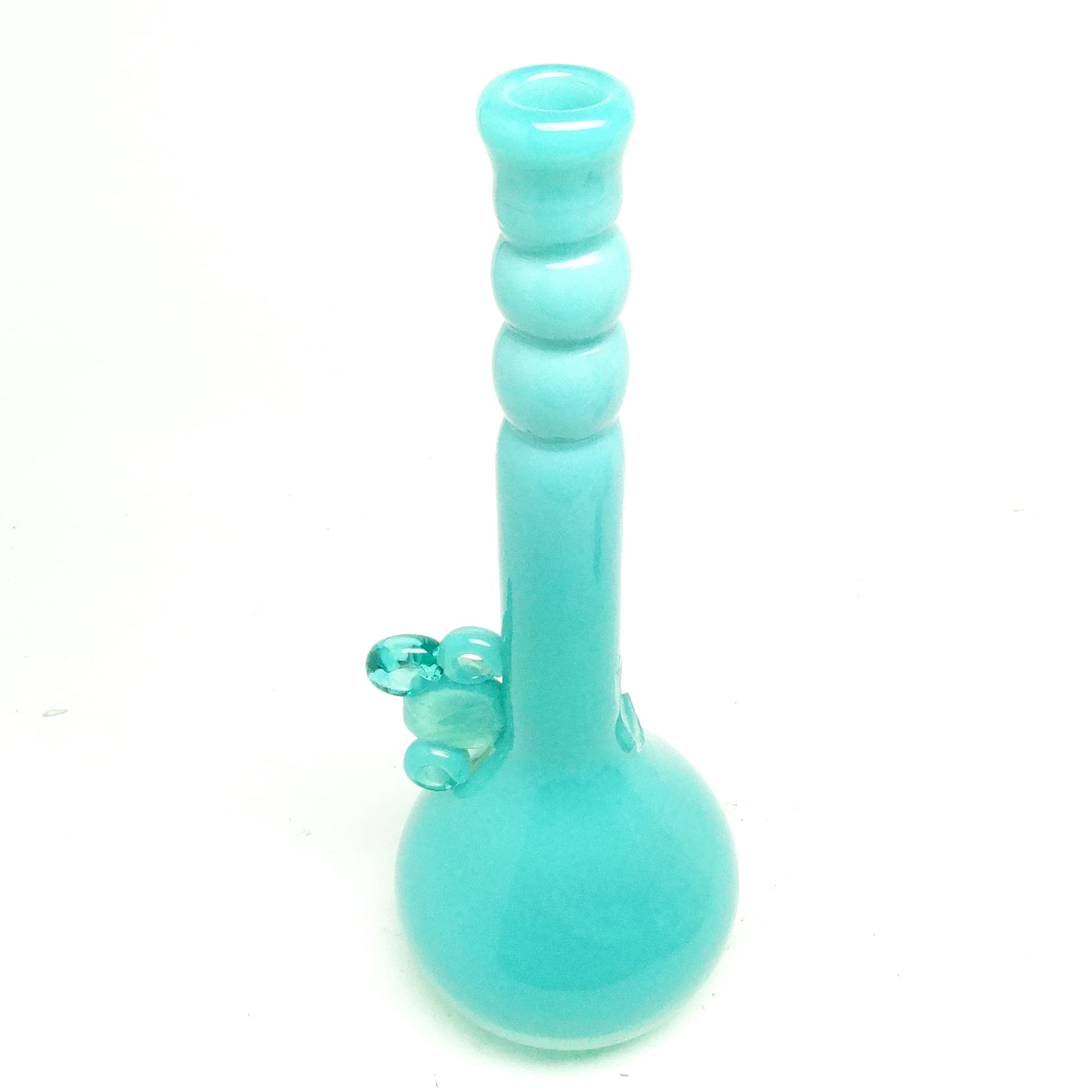 Wazon modernizm, szkło turkus, proj. J. Słuczan-Orkusz, Polska, lata 70. - 117085