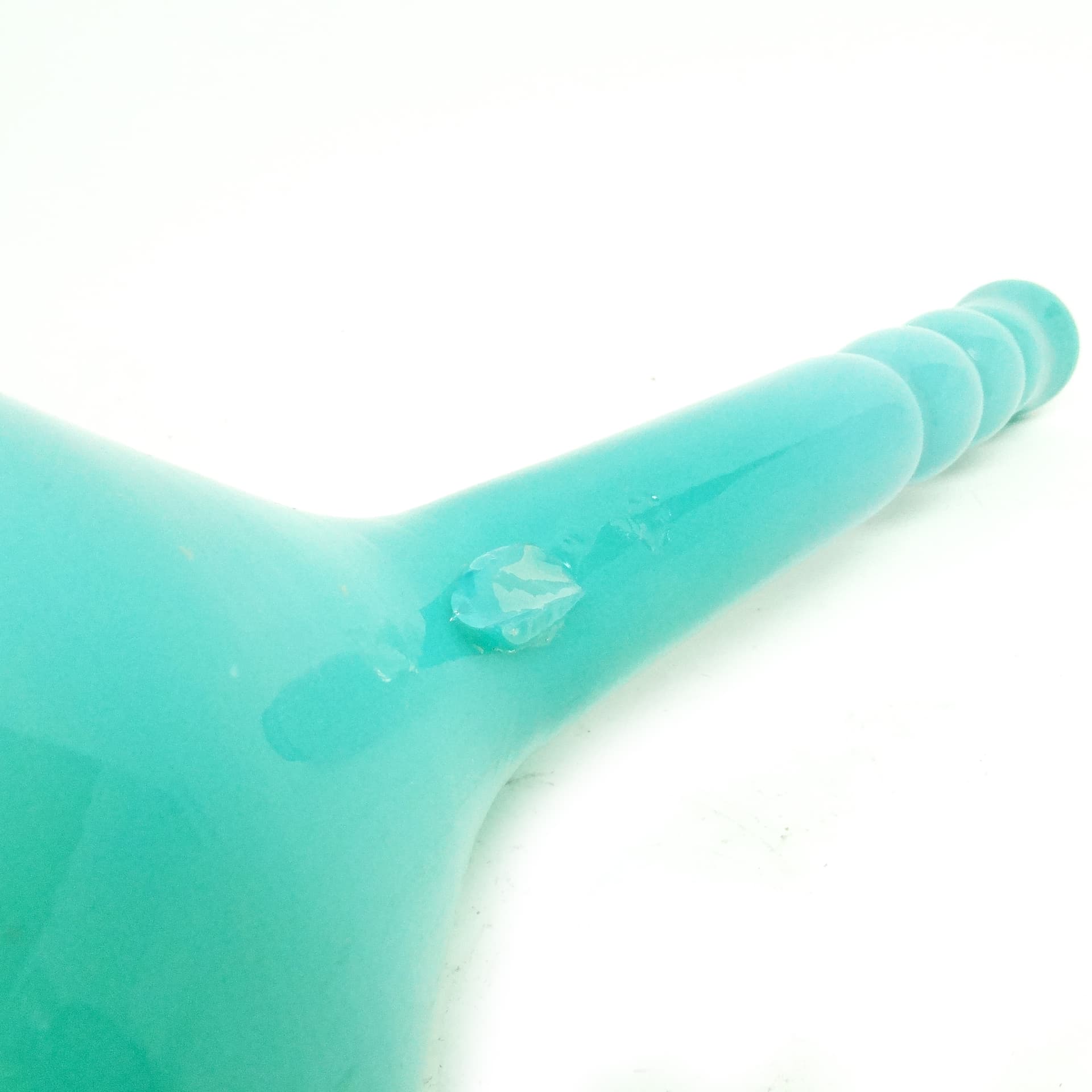 Wazon modernizm, szkło turkus, proj. J. Słuczan-Orkusz, Polska, lata 70. - 117092