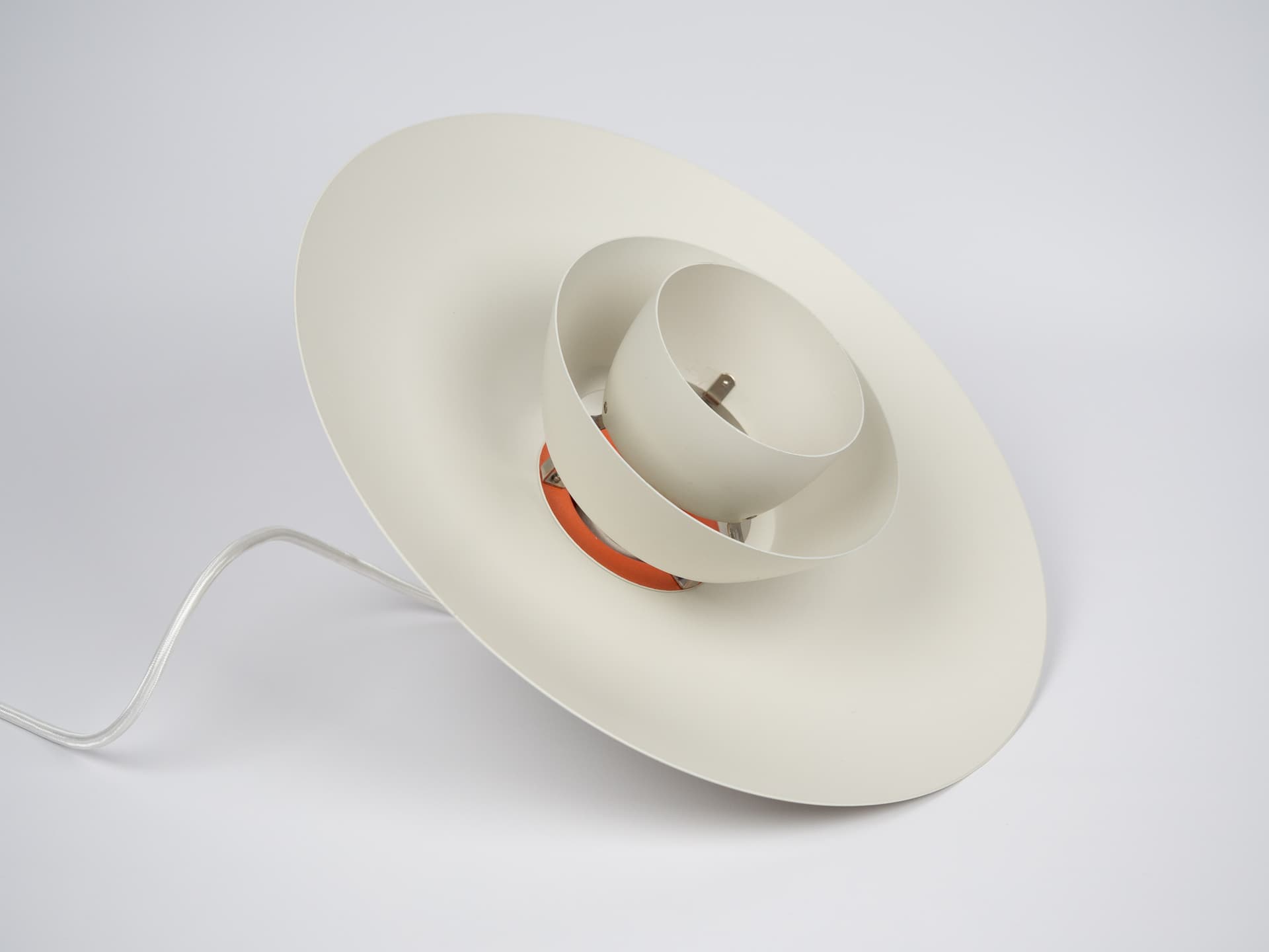 Biała lampa wisząca PH 4/3, proj. P. Henningsen dla Louis Poulsen, Dania, lata 60. - 122834