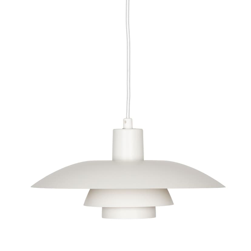 Biała lampa wisząca PH 4/3, proj. P. Henningsen dla Louis Poulsen, Dania, lata 60.