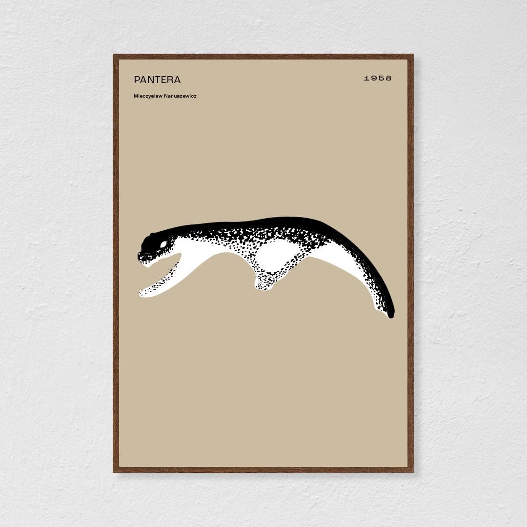 Plakat Pantera / beżowa 50x70 cm, aut. K. Jasińska, GRA-FIKA