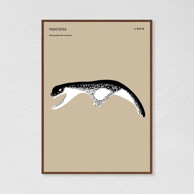 Plakat Pantera / beżowa 50x70 cm, aut. K. Jasińska, GRA-FIKA - WYMIARY