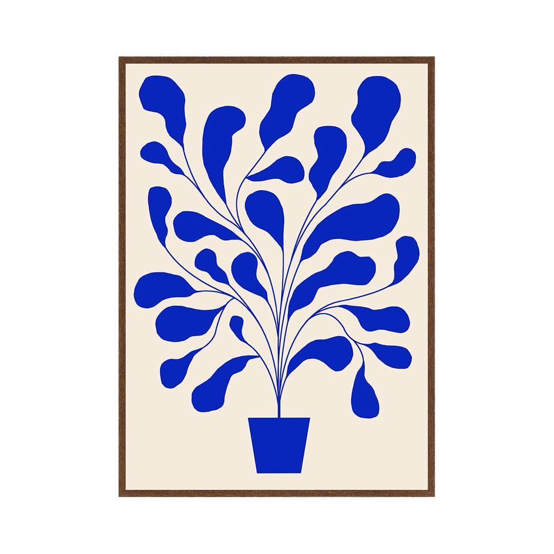 Poster Fikus / Indigo 50x70 cm, by K. Jasińska, GRA-FIKA - 124344