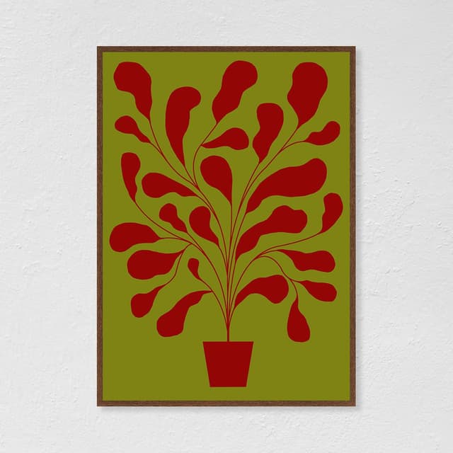 Plakat Fikus / Bordo 2 40x50 cm, aut. K. Jasińska, GRA-FIKA - WYMIARY