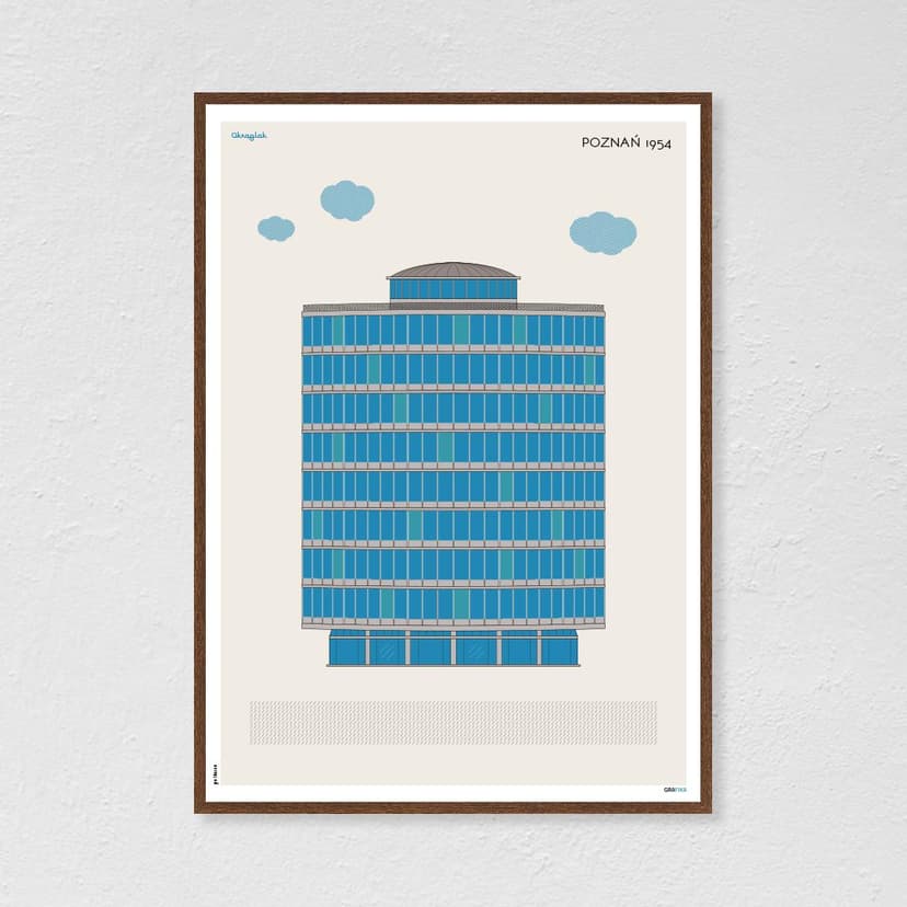 Plakat Okrąglak / Poznań 50x70 cm, aut. K. Jasińska, GRA-FIKA