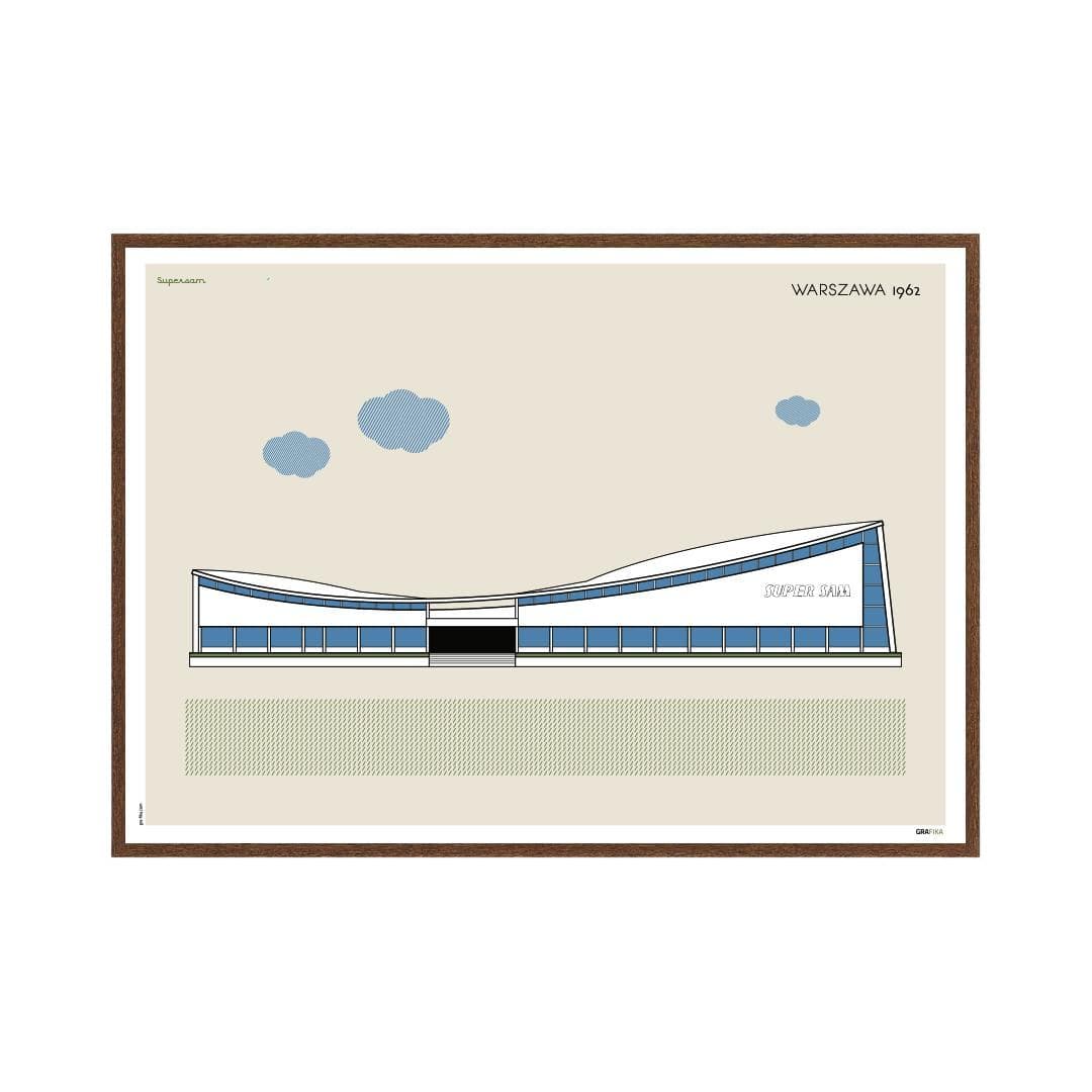 Plakat Supersam / Warszawa 70x50, aut. K. Jasińska, GRA-FIKA - 124295