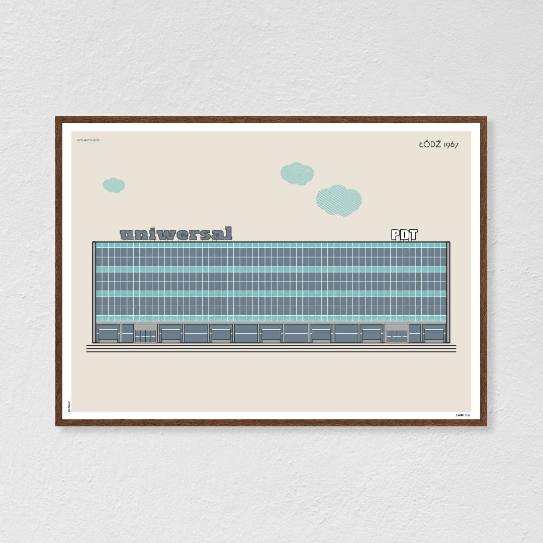 Plakat Uniwersal / Łódź 70x50 cm, aut. K. Jasińska, GRA-FIKA