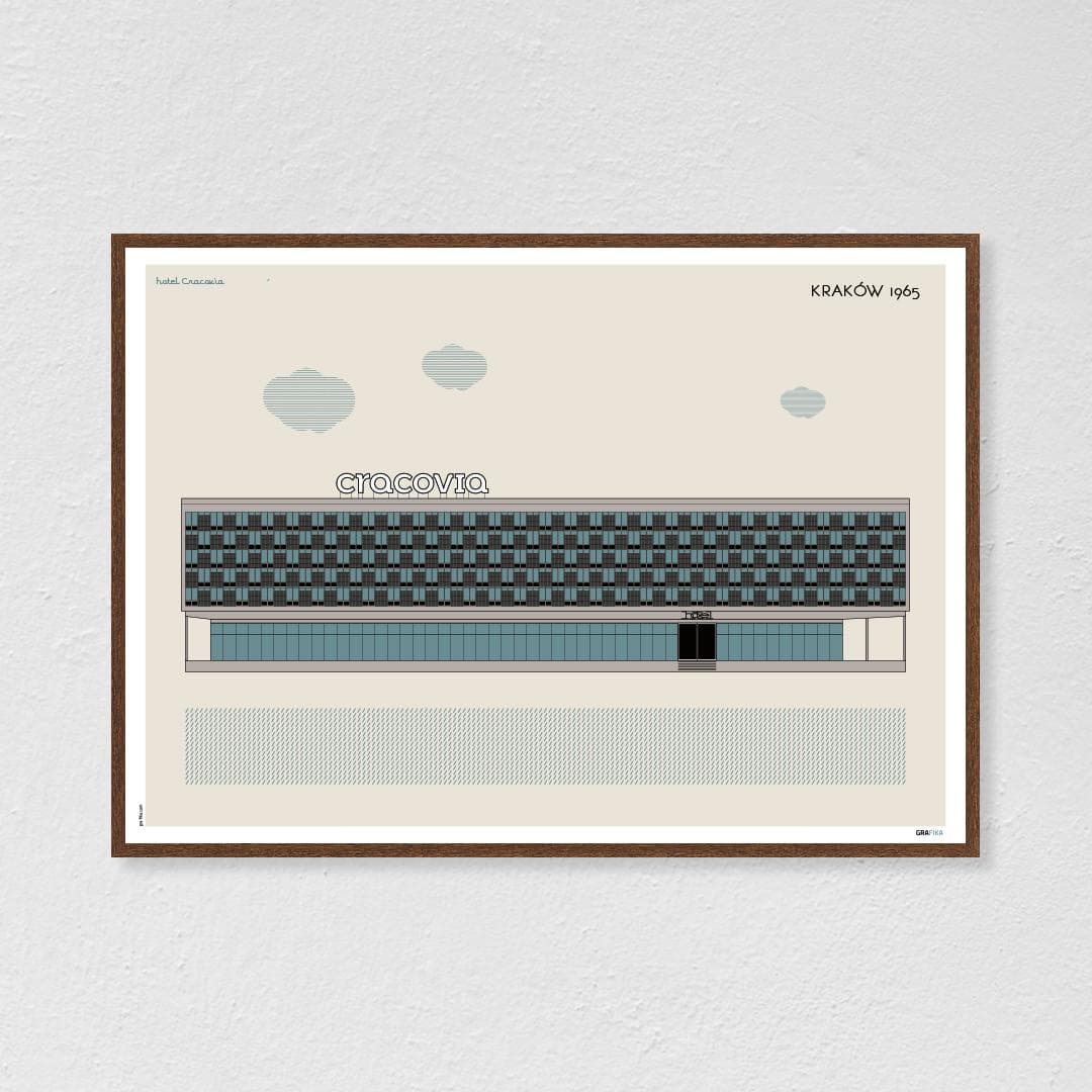 Plakat Hotel Cracovia / Kraków 70x50, aut. K. Jasińska, GRA-FIKA