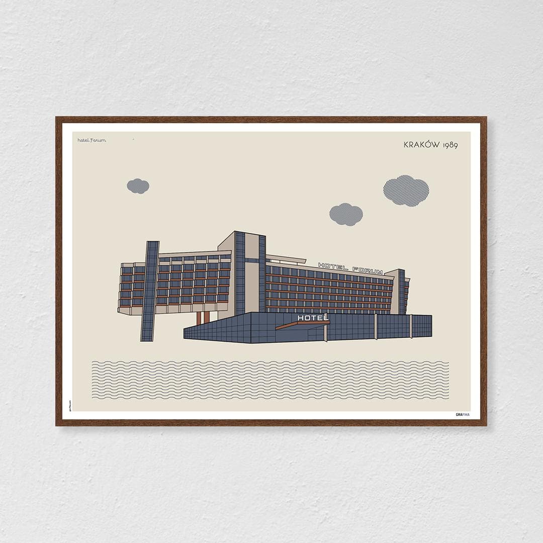 Plakat Hotel Forum / Kraków 70x50, aut. K. Jasińska, GRA-FIKA