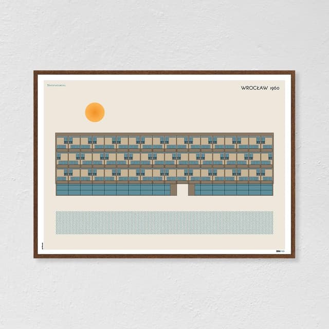 Plakat Mezonetowiec / Wrocław 70x50, aut. K. Jasińska, GRA-FIKA - WYMIARY