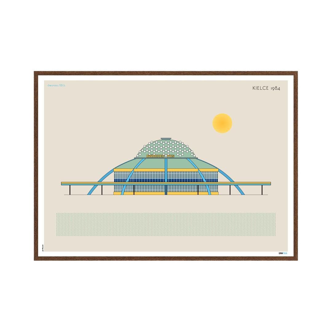 Plakat Dworzec PKS / Kielce 70x50, aut. K. Jasińska, GRA-FIKA