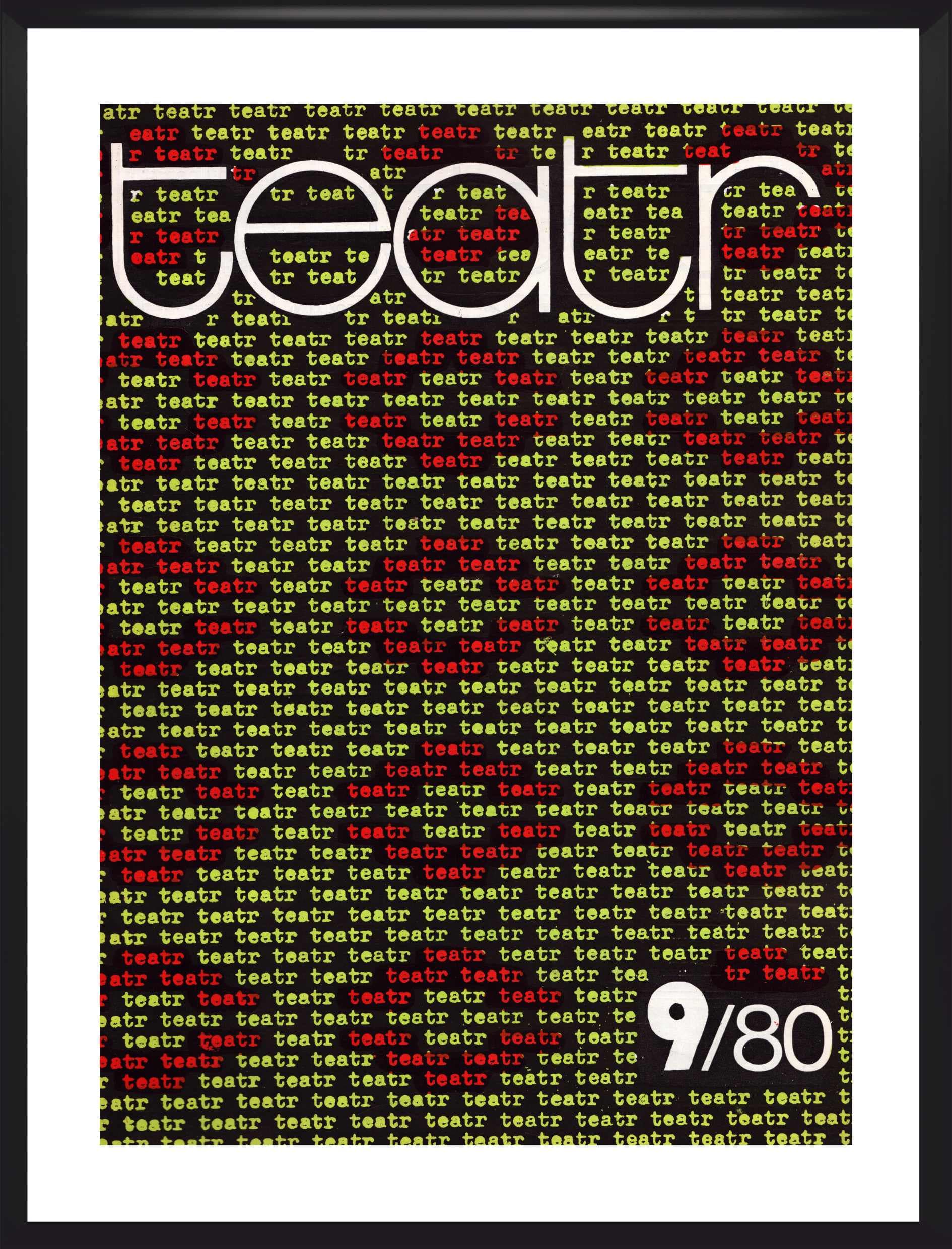 Poster TEATR 9/80, black, Poland, 1980s.
