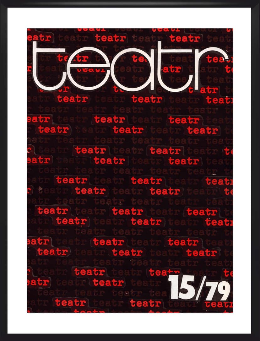 Okładka czasopisma TEATR 15/79, 30x40 cm, czarna rama, Polska, lata 70.