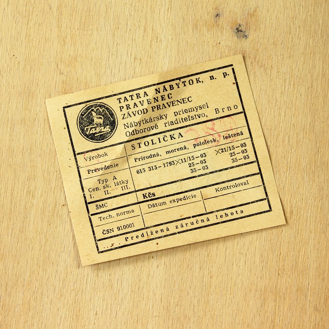 set of four dining chairs, dark brown wood, Tatra Nabytok, Czechoslovakia, 1960s - 123759