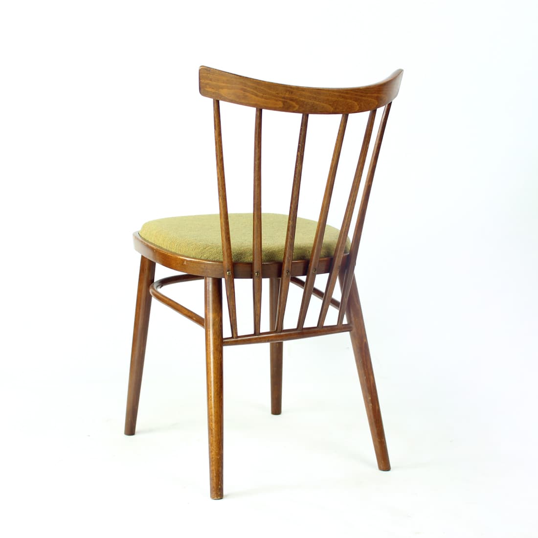set of four dining chairs, dark brown wood, Tatra Nabytok, Czechoslovakia, 1960s - 123755