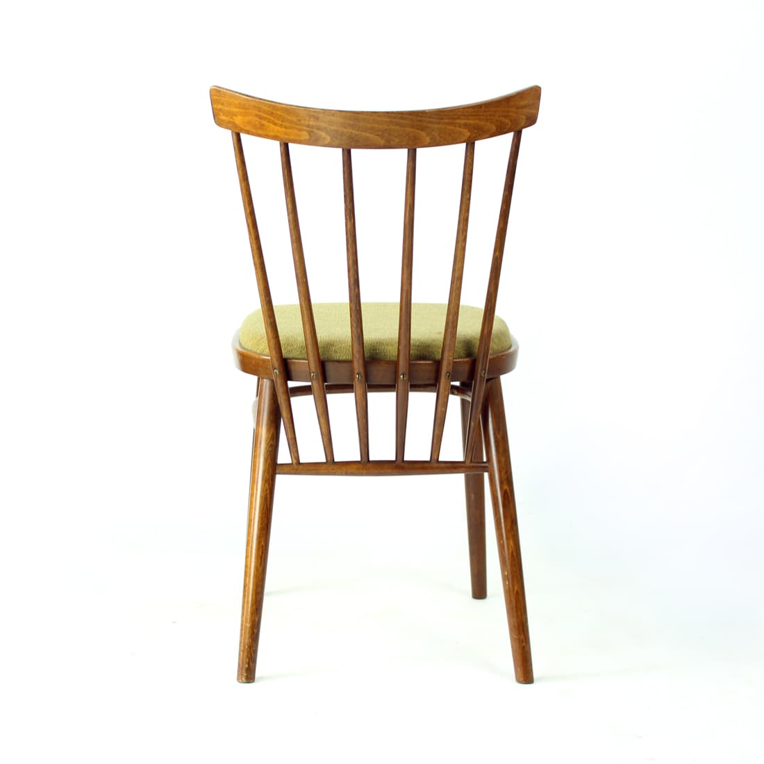 set of four dining chairs, dark brown wood, Tatra Nabytok, Czechoslovakia, 1960s - 123758