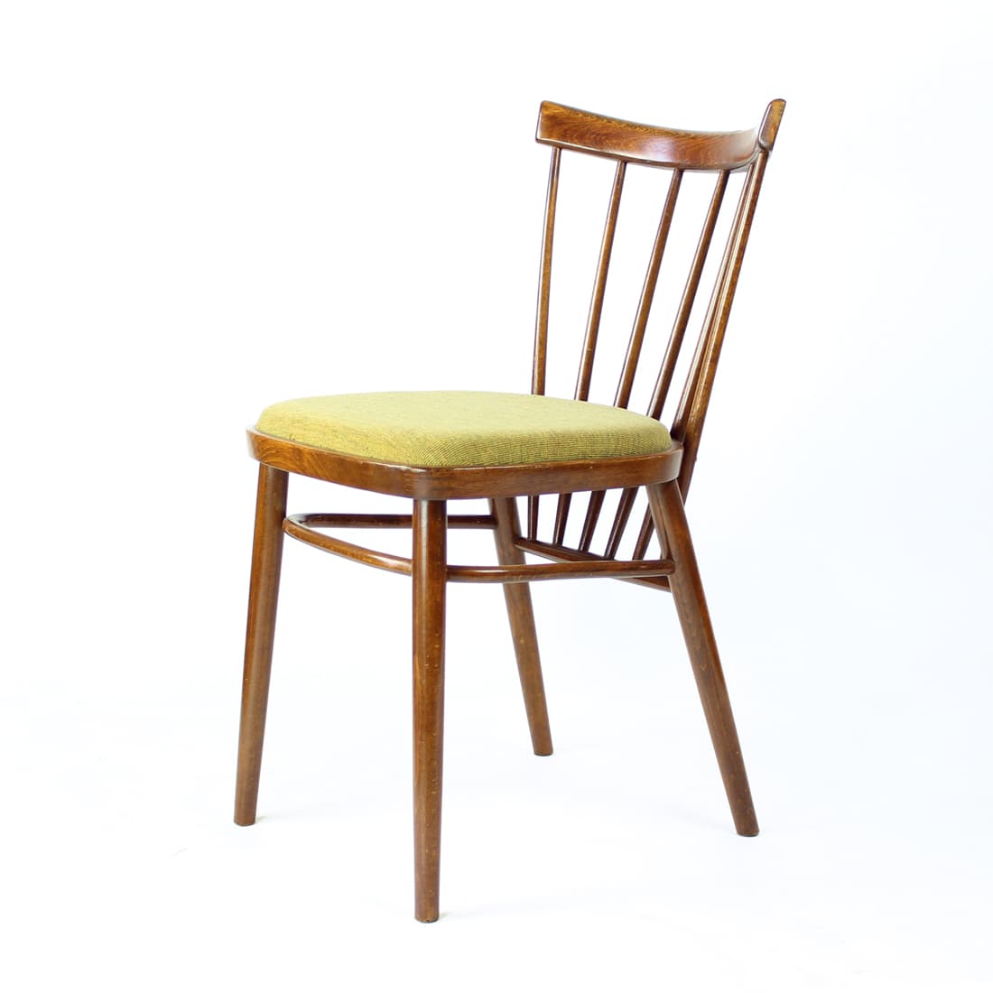 set of four dining chairs, dark brown wood, Tatra Nabytok, Czechoslovakia, 1960s - 123750