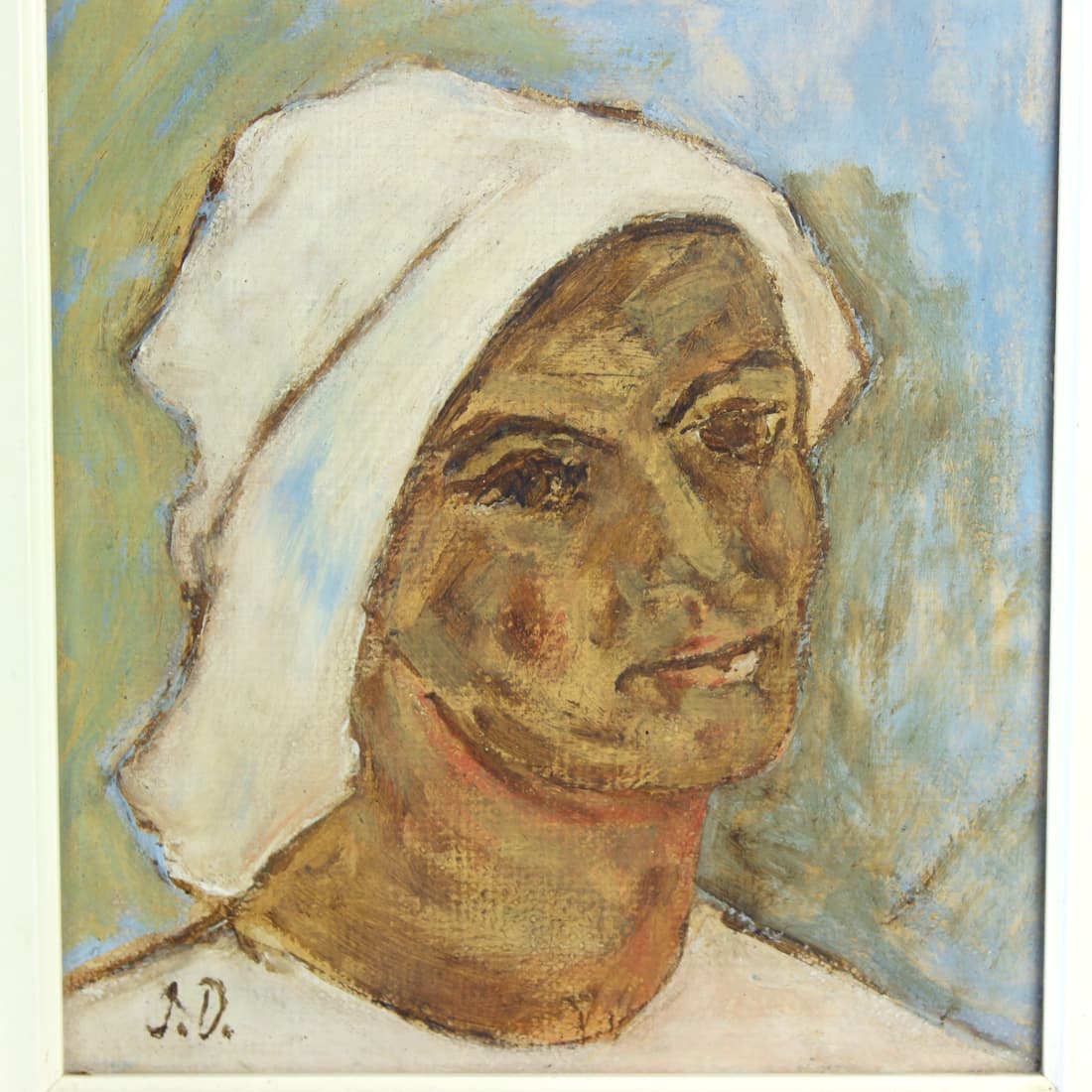 Portrait painting, multicolor, paper, Czechoslovakia, 1950s. - 123765